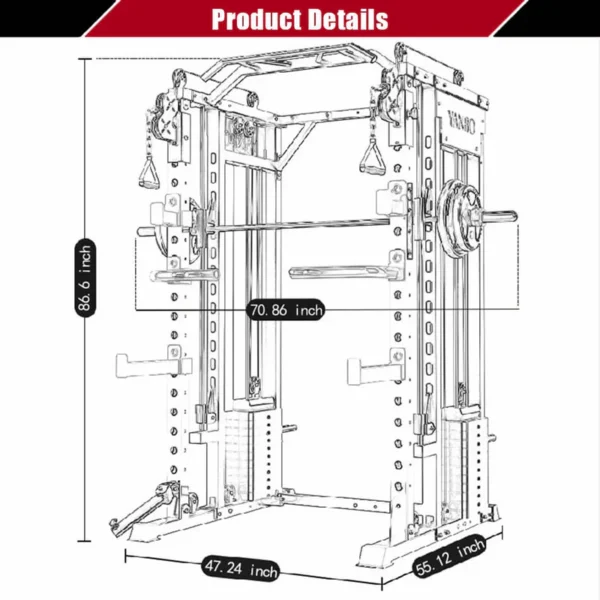 PMAX-5500 All In One Smith Functional Trainer MachinePro - Image 9