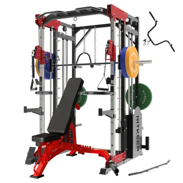 PMAX 5600 Smith Exercise Machine Trainer Pro Complete Home Gym Package